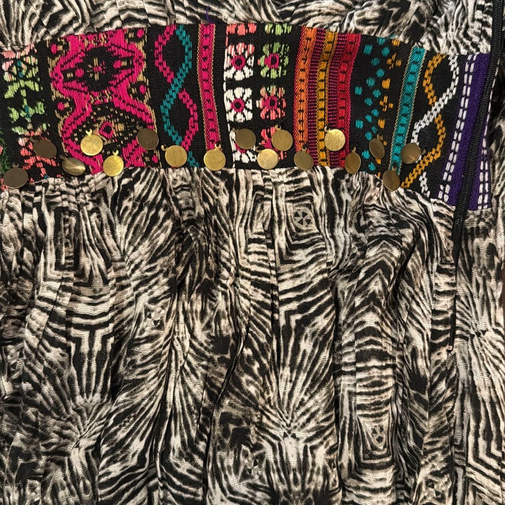 Volcom Stone Row Maxi Dress XS NWT Black White Boho Festival Sleeveless Flowy - Picture 9 of 11